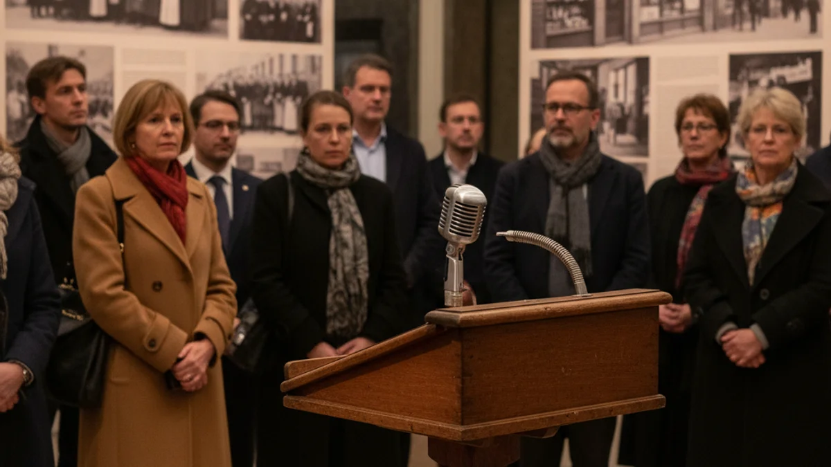 Imatge genèrica d'una sala d'actes preparada per a una conferència sobre memòria històrica.