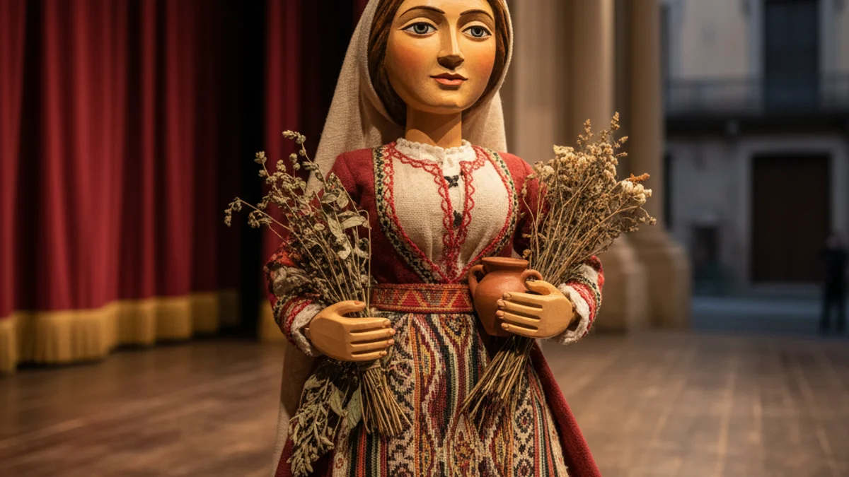 Imagen genérica de unos títeres de madera en un escenario teatral.