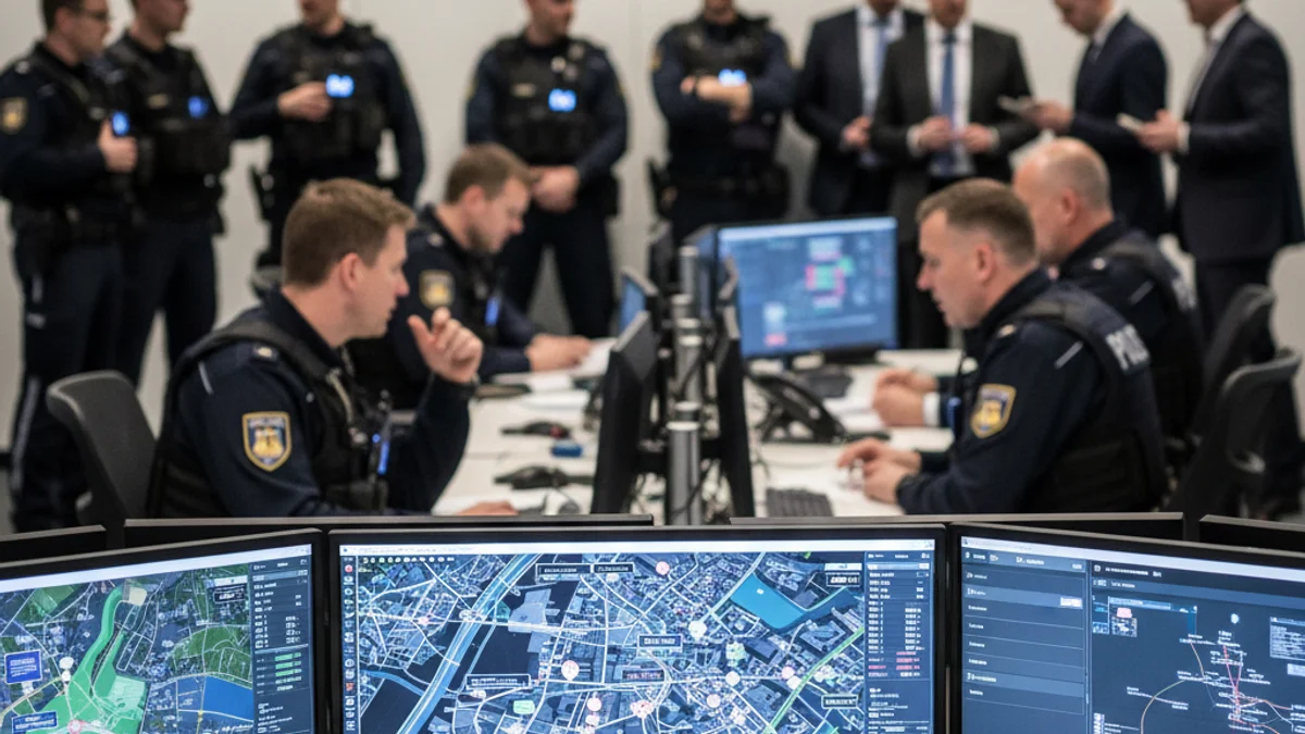 Imatge genèrica d'un centre de coordinació policial amb pantalles i equips de comunicació.