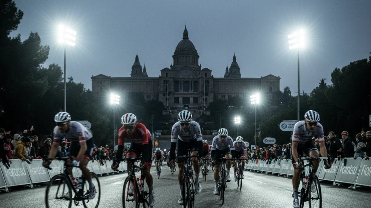 Imatge genèrica de la muntanya de Montjuïc, punt final del recorregut del Tour a Barcelona.