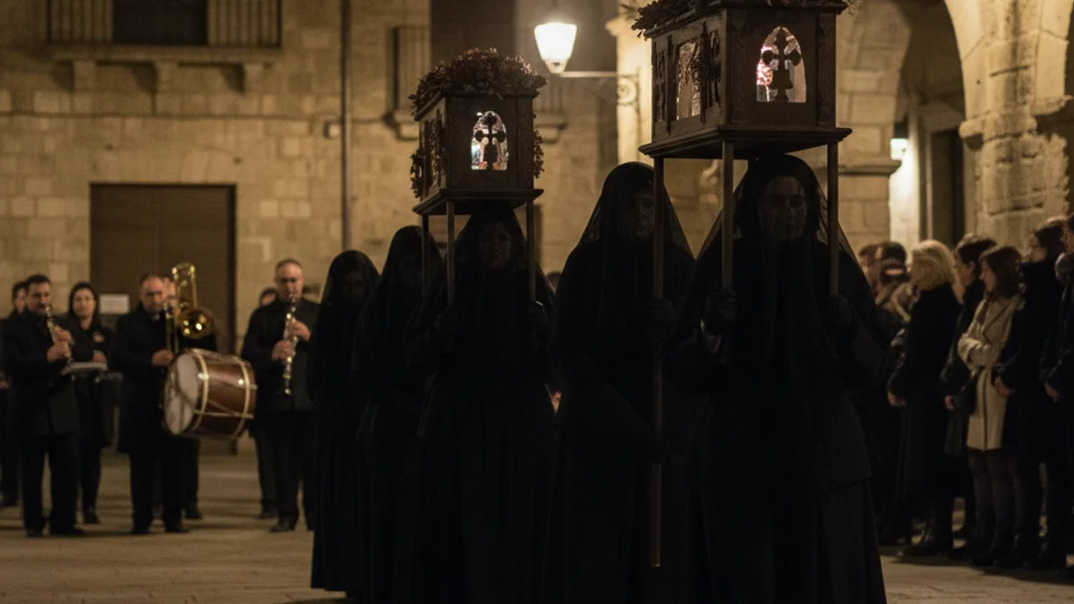 Generic image of a traditional funeral procession during the Burial of the Sardine festivities.