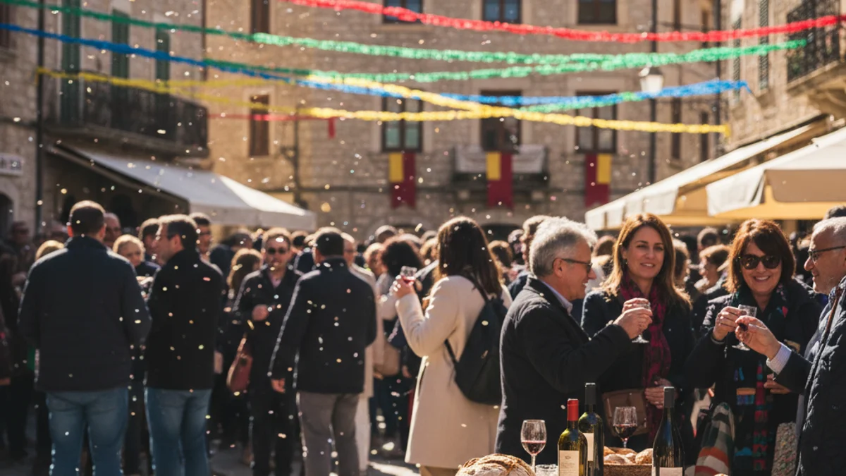 Imatge genèrica d'una celebració de cultura popular en una plaça amb gent i elements tradicionals.