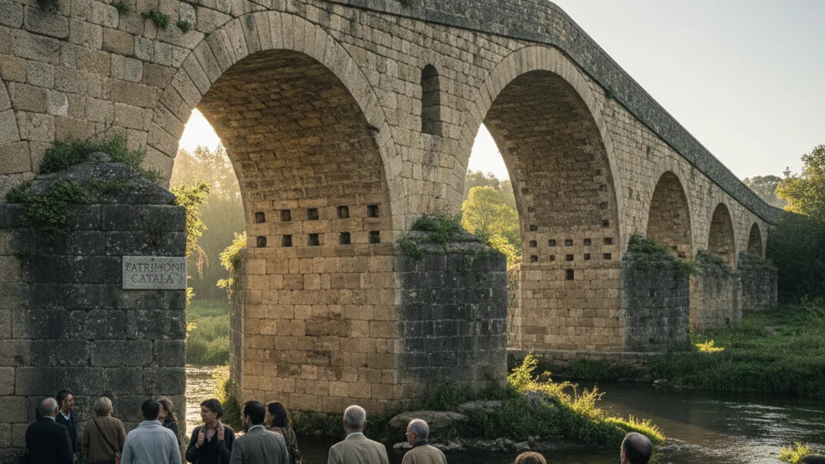 Imatge genèrica de l'arc de pedra d'un pont romà restaurat.