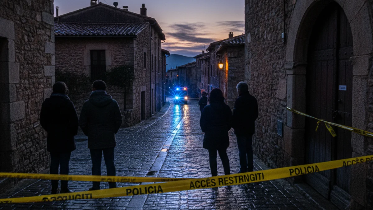 Imatge genèrica d'un carrer amb llums policials blaves difuminades al fons.