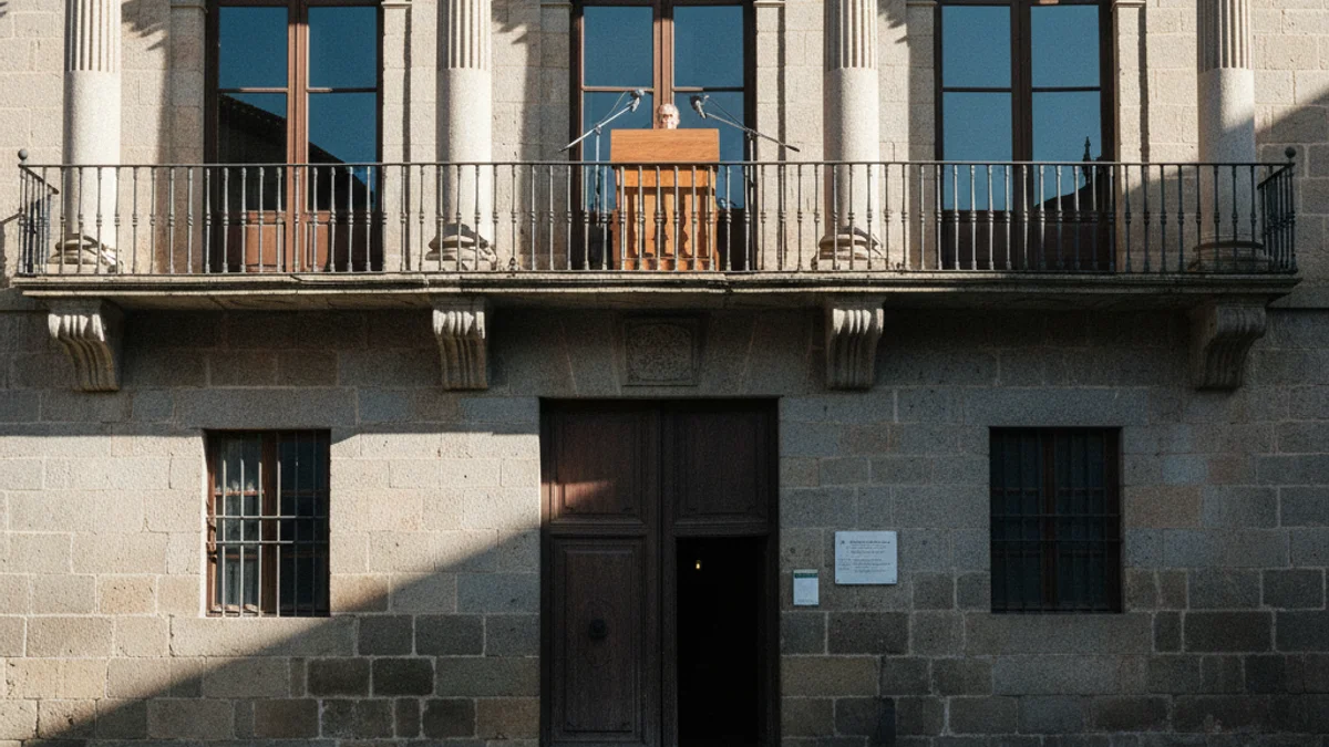 Imatge genèrica de la façana d'un ajuntament institucional.