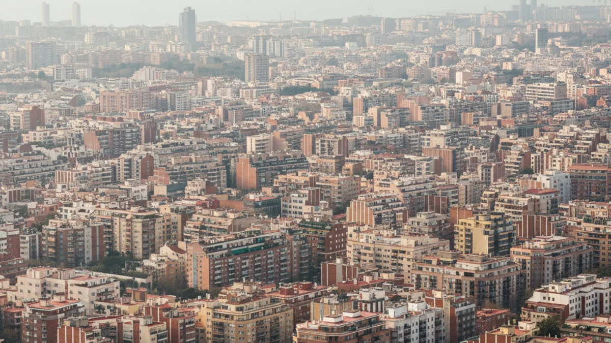 Generic image of high-density urban development in the Barcelona metropolitan area.