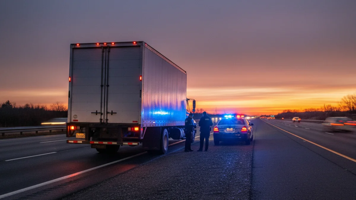 Patrulla de trànsit dels Mossos d'Esquadra en una autovia durant un control nocturn.