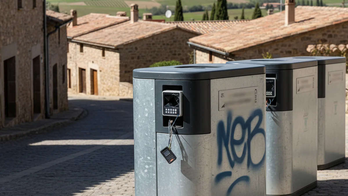 Imatge genèrica d'una bateria de contenidors de residus en un carrer d'un municipi català.