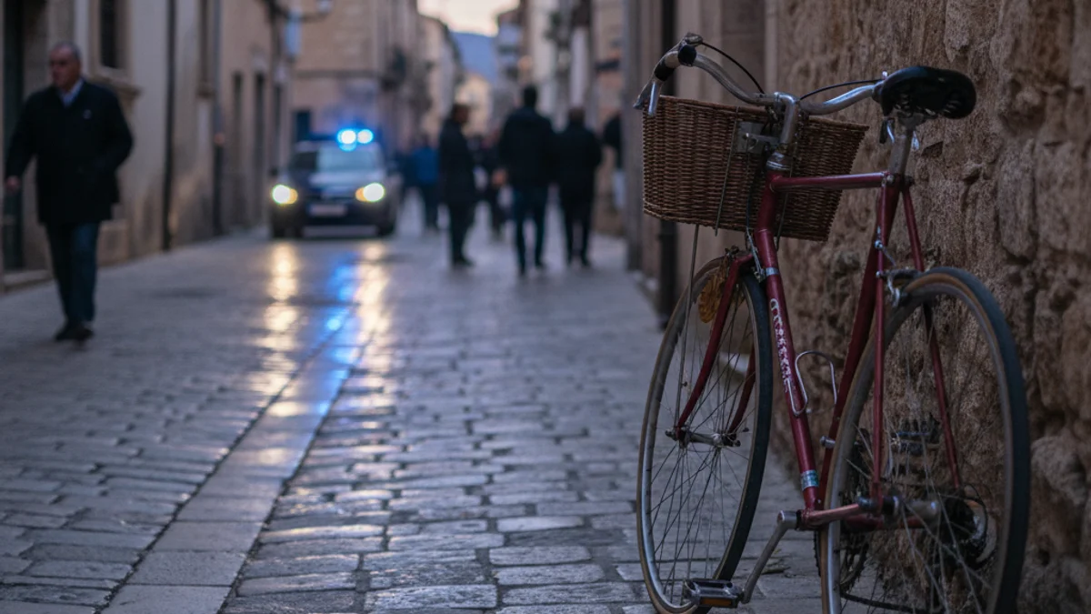 Imatge genèrica d'un carrer amb llums policials blaves durant una operació contra el tràfic de drogues.