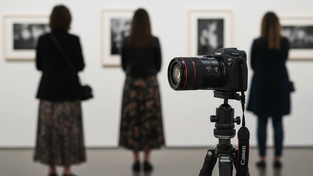 Imagen genérica de una cámara fotográfica en una exposición cultural.
