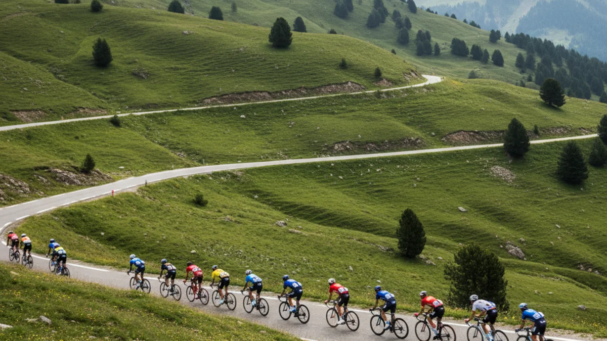 Imatge genèrica de ciclistes professionals pujant un port de muntanya amb forts pendents durant una cursa.