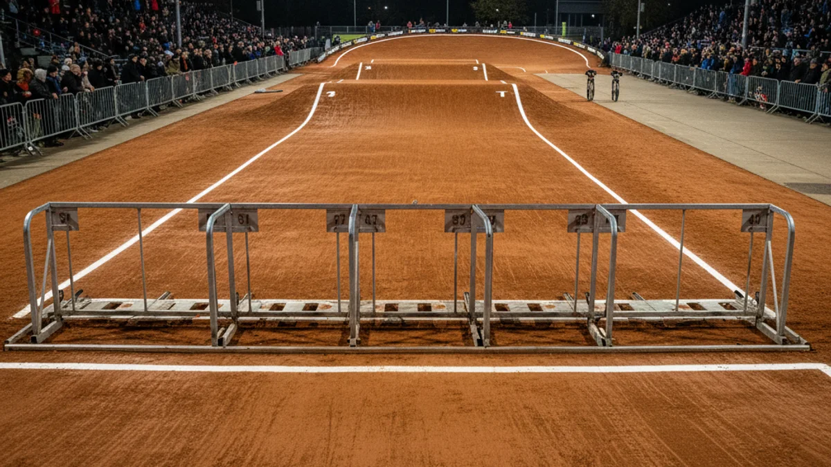 Imatge genèrica d'un circuit de BMX amb els revolts de terra i les línies de competició.