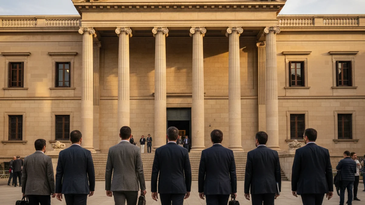 Imatge genèrica de la façana del Parlament de Catalunya durant una jornada d'activitat institucional.