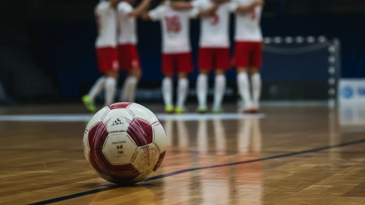Imagen genérica de un partido de fútbol sala en un pabellón polideportivo.