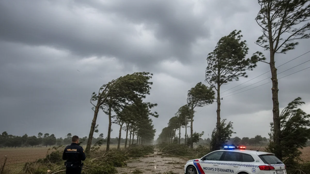 Imagen genérica de los Mossos d'Esquadra en un dispositivo por temporal de viento.