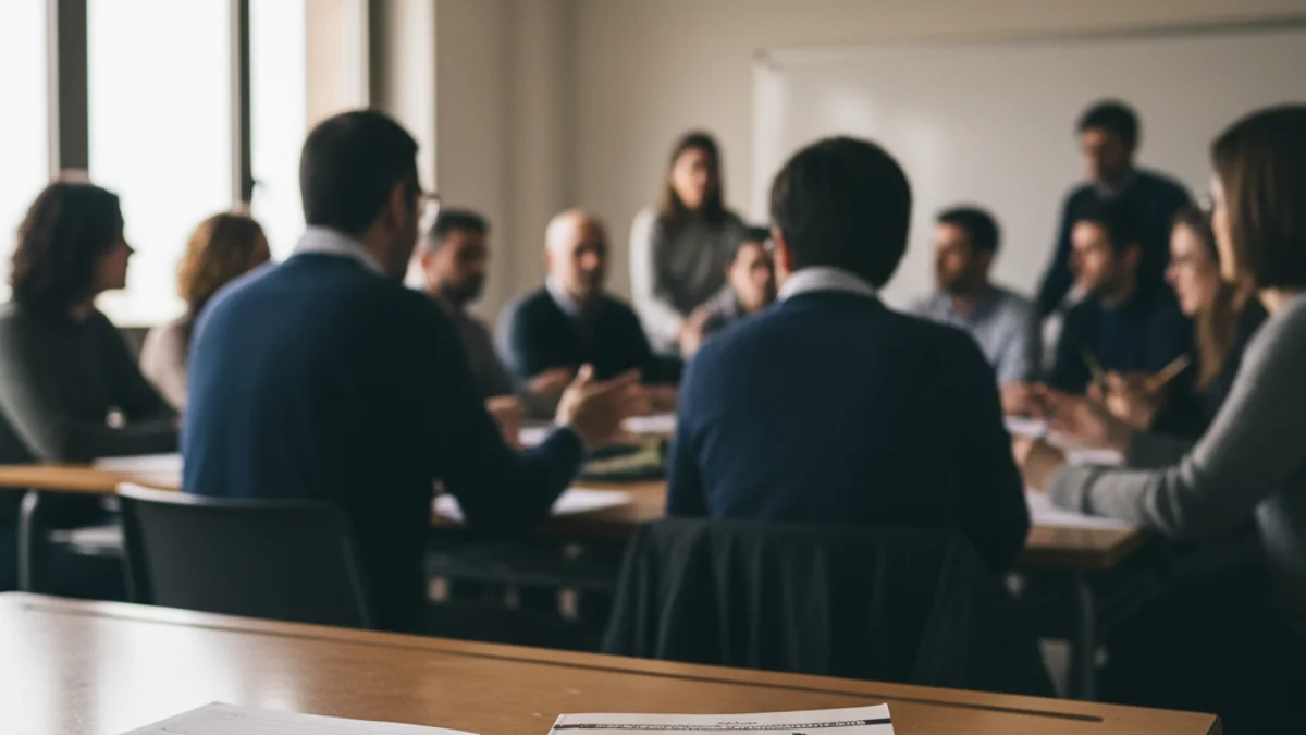 Imatge genèrica d'un llibre de text de català sobre una taula en un entorn d'aprenentatge per a adults.