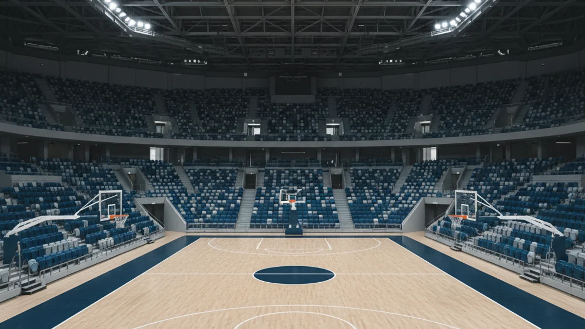 Imatge genèrica d'una pista de bàsquet buida o amb jugadors escalfant-se, sense cares reconeixibles.