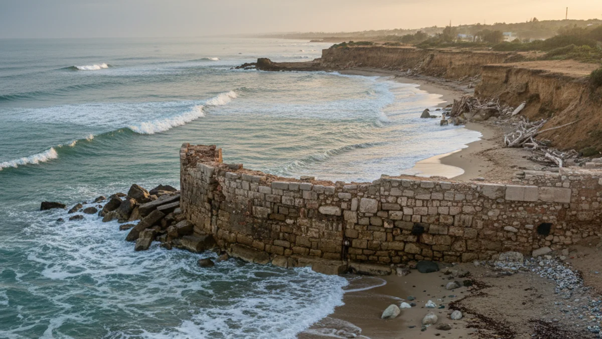 Imatge genèrica de l'erosió a la línia de la costa a causa de l'augment del nivell del mar.