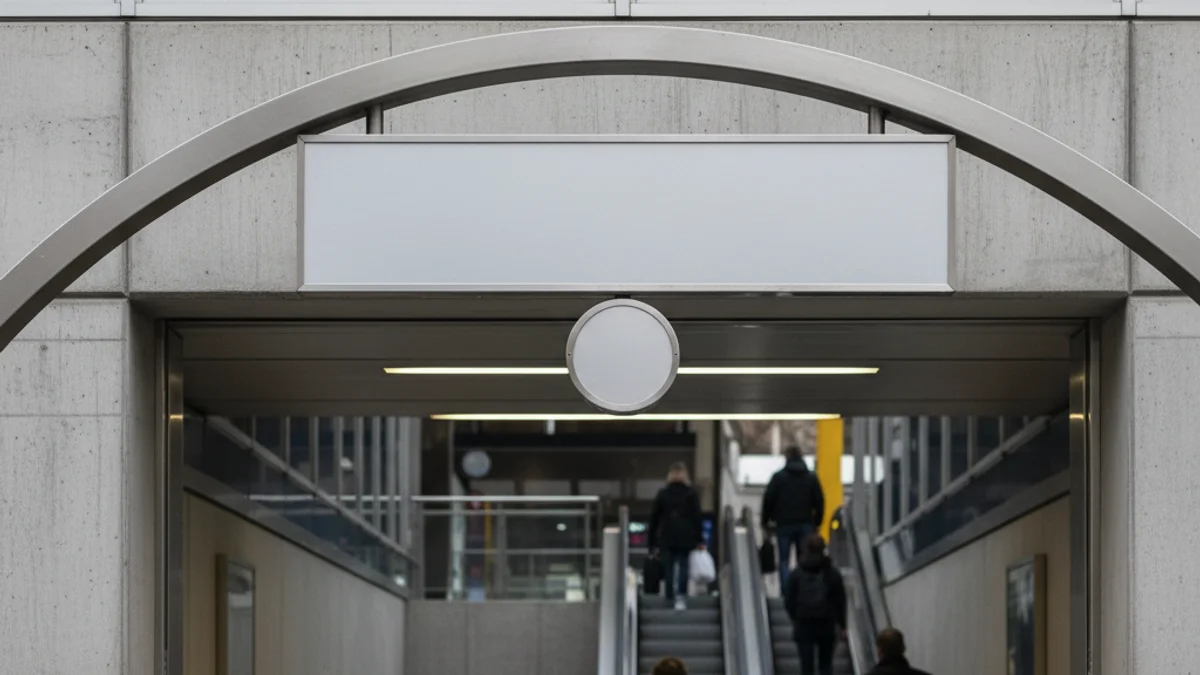Rètol d'una estació de metro de Barcelona amb el nom d'un barri, sense mostrar persones.
