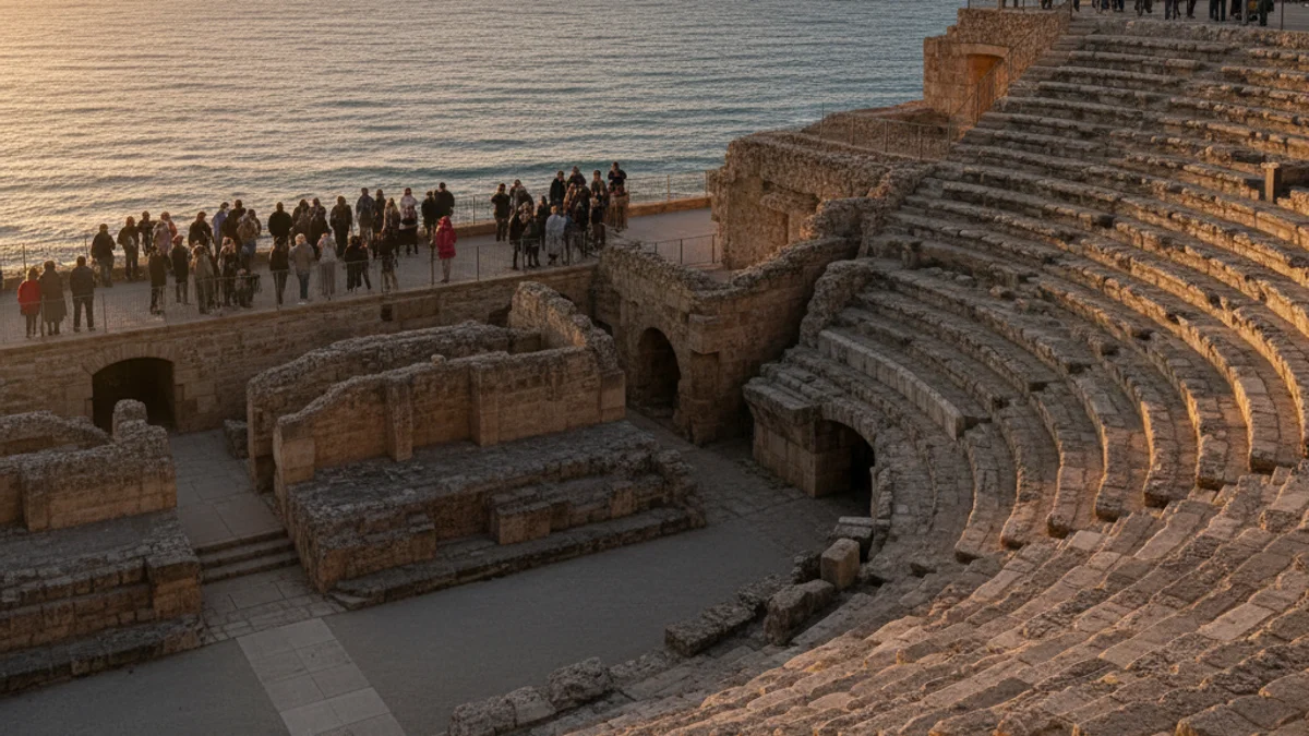 Imagen genérica del anfiteatro romano de Tarragona bajo la luz del atardecer.