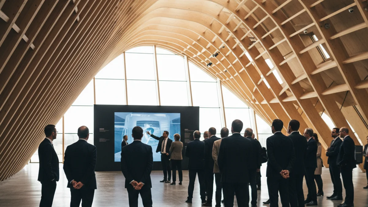 Generic image of the interior of a wine museum during an institutional event.