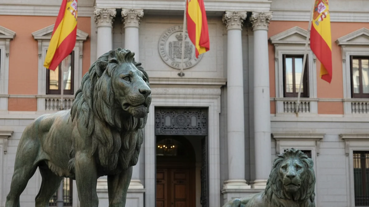 Imatge genèrica de la façana del Congrés dels Diputats a Madrid.