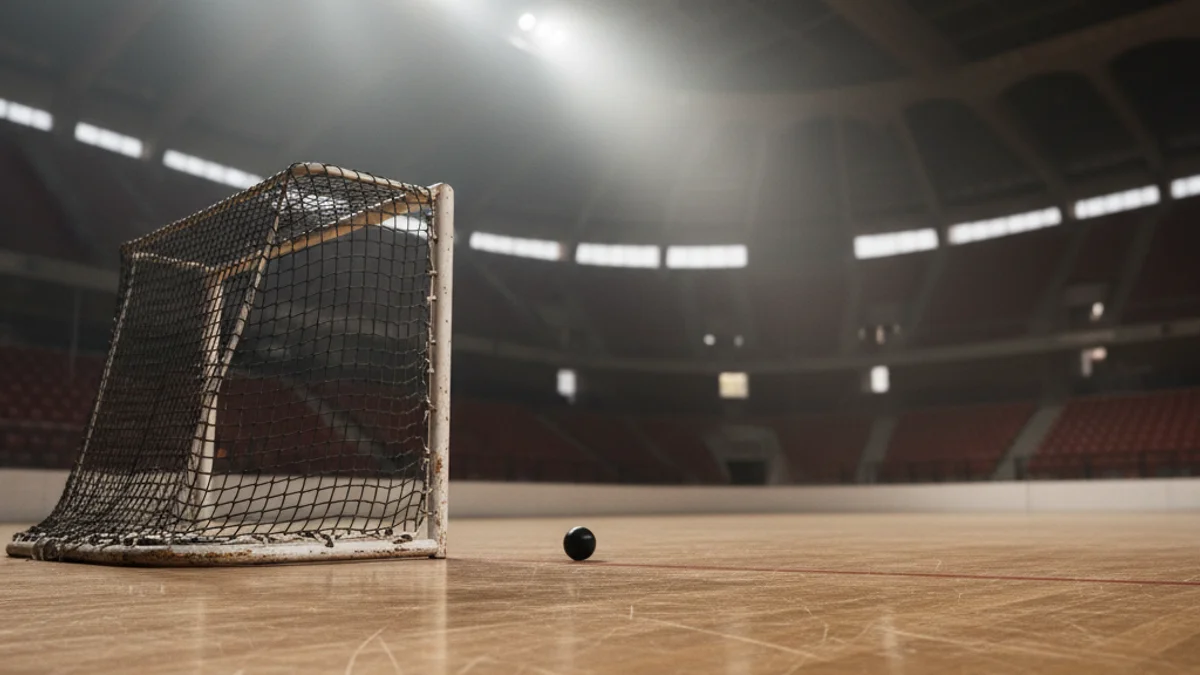 Imatge genèrica d'un partit d'hoquei patins en un pavelló amb els colors roig-i-negre.