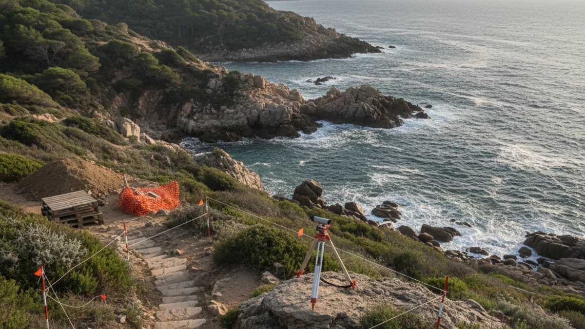 Generic image of a Mediterranean coastal stretch where a coastal path project is planned.