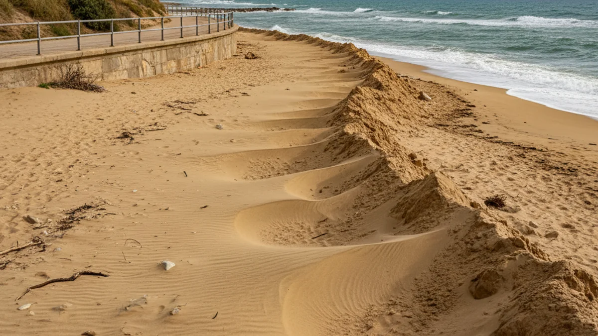 Generic image of a beach with sand movements for coastal protection.