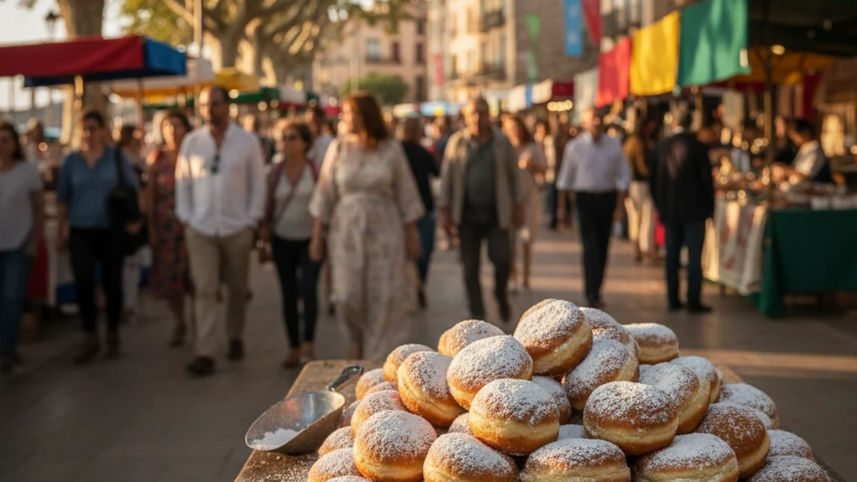 Imatge genèrica d'una parada de brunyols en una fira tradicional a l'aire lliure.