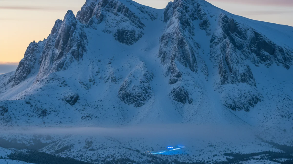 Imatge genèrica del vessant nord del Pedraforca amb neu a les canals.