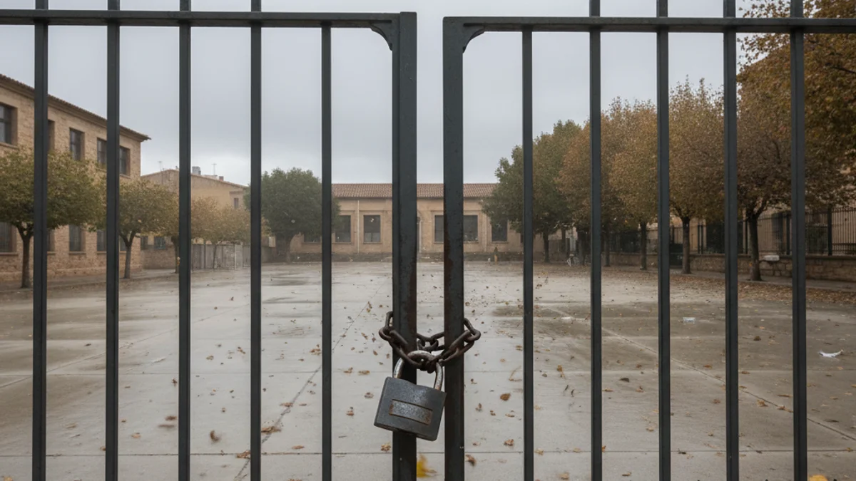 Generic image of a school closed due to weather alerts.