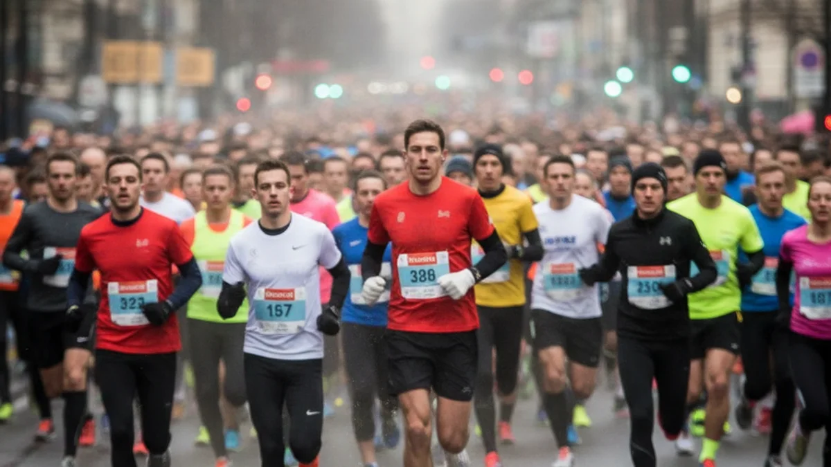 Grup de corredors participant en una cursa popular solidària en un entorn urbà.