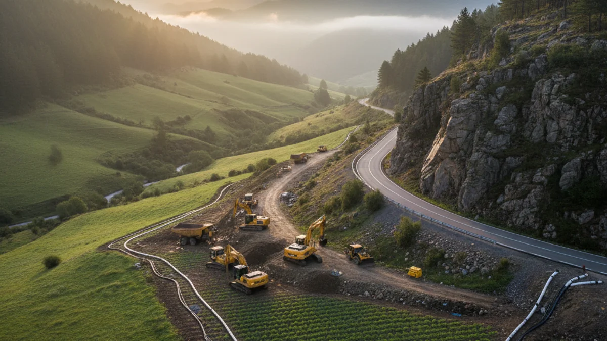 Generic image of an irrigation infrastructure in a Pyrenean mountain area.