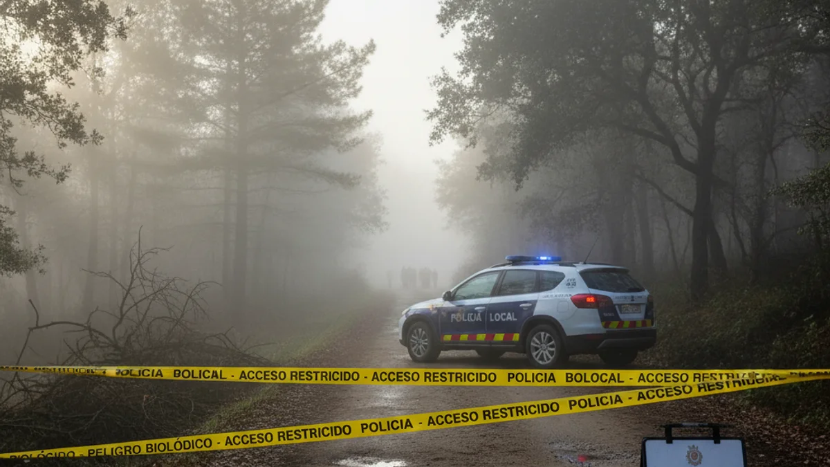 Imatge genèrica d'un control d'accés al medi natural amb senyalització de perill biològic.