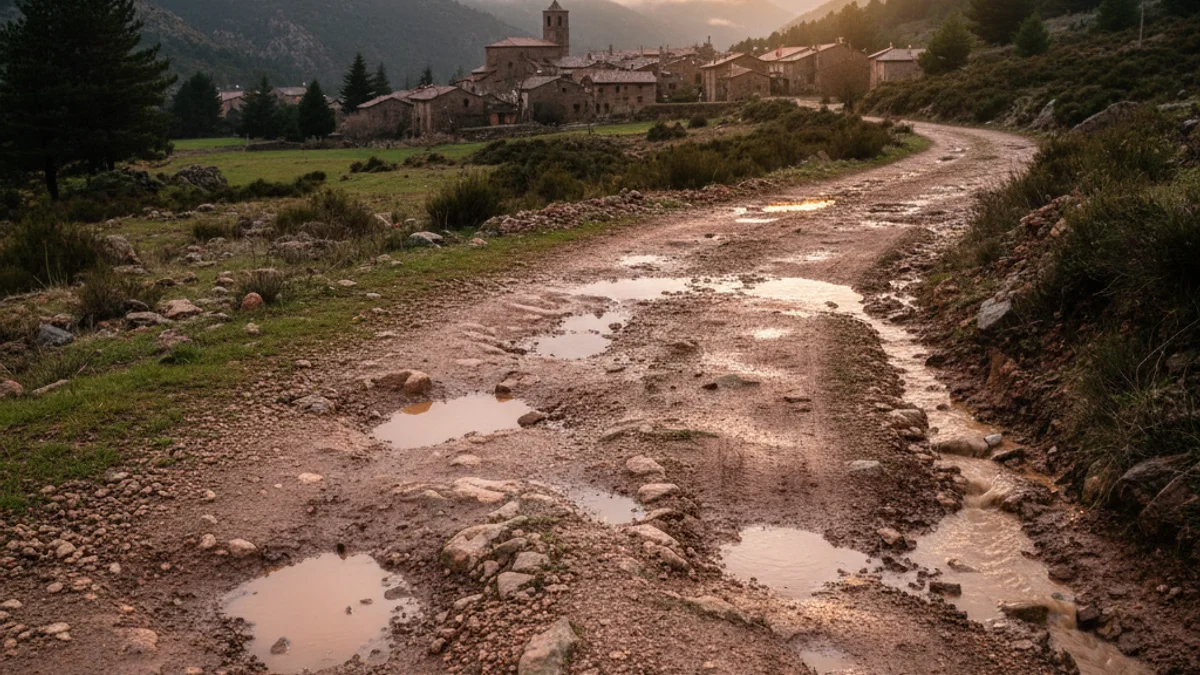 Imatge genèrica d'un camí de terra en mal estat en una zona de muntanya del Pirineu.