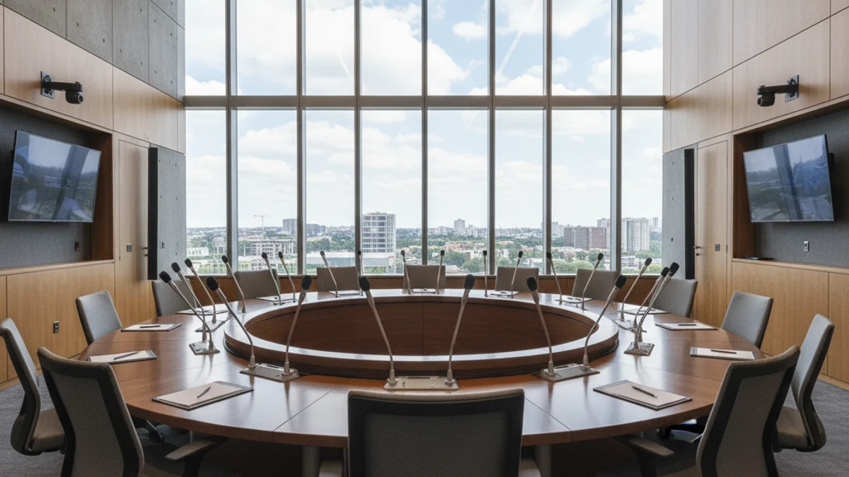 Imatge genèrica d'una sala de reunions institucional on s'ha celebrat la trobada de treball.