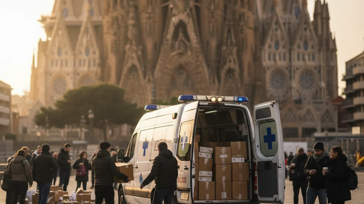 Generic image of an ambulance prepared for a humanitarian mission.