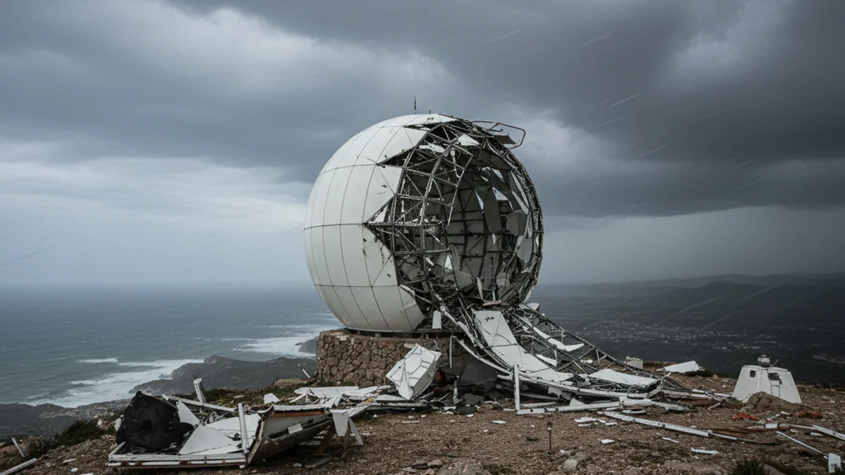 Imatge genèrica de la muntanya del Pení a Roses sota un cel de tempesta.