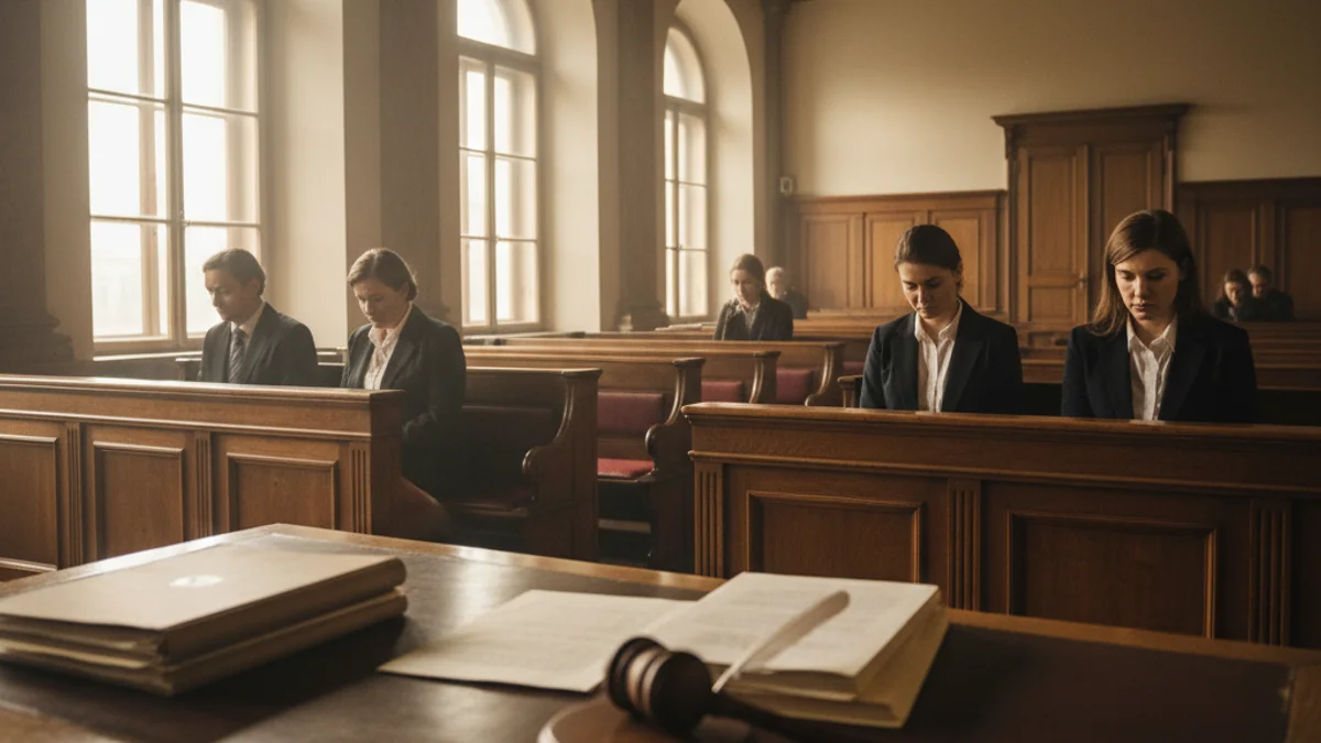 Generic image of the interior of a courtroom in a court of law.