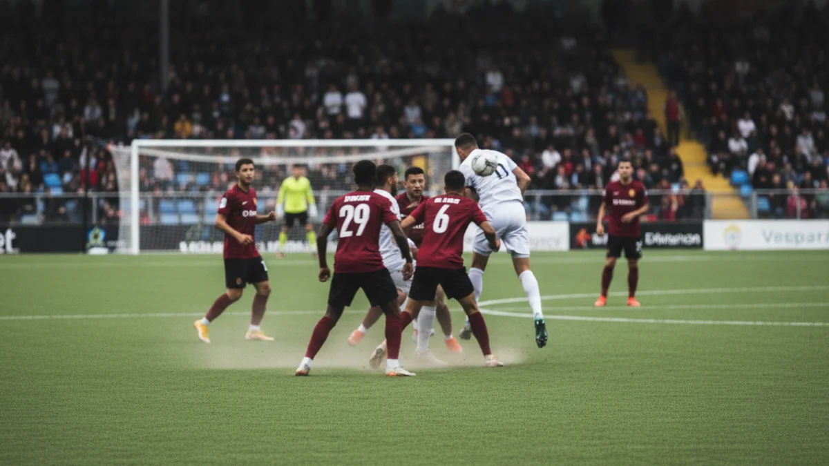 Imatge genèrica d'un partit de futbol amb jugadors en acció en un camp verd, sense cares reconeixibles.