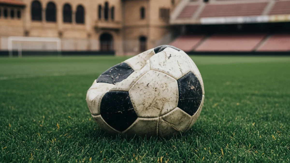 Generic image of a football on a stadium grass pitch.