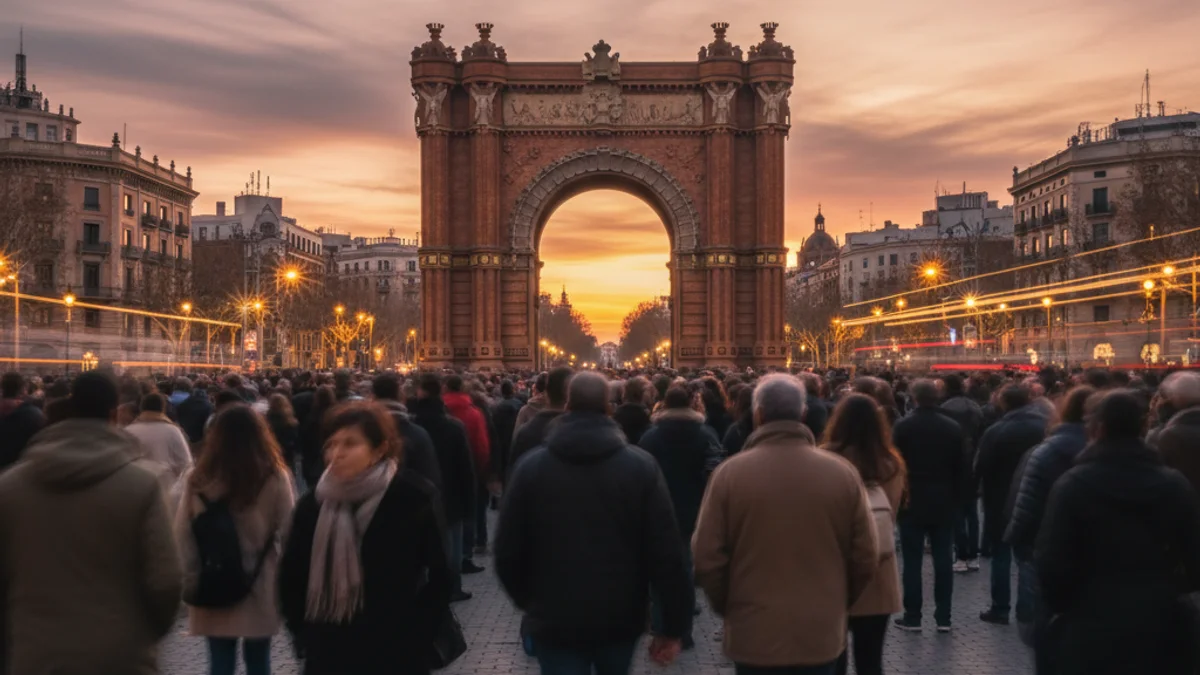 Imatge genèrica de l'Arc de Triomf de Barcelona amb gent passejant durant el capvespre.