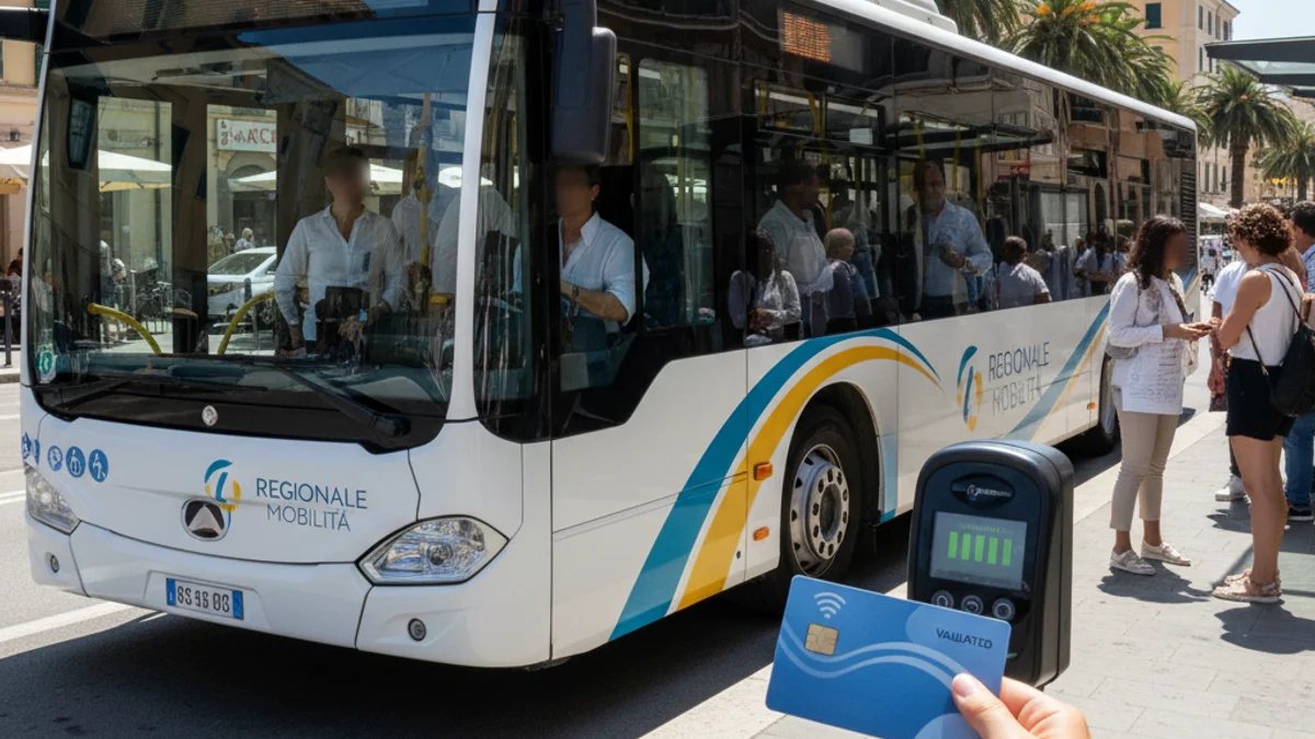Imatge genèrica d'una targeta de transport públic a punt de ser validada en un autobús.