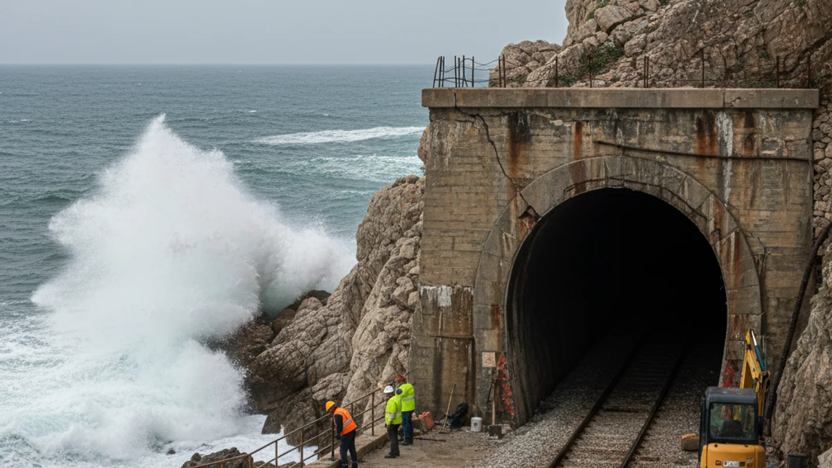 Imatge genèrica d'un túnel ferroviari a prop de la costa.