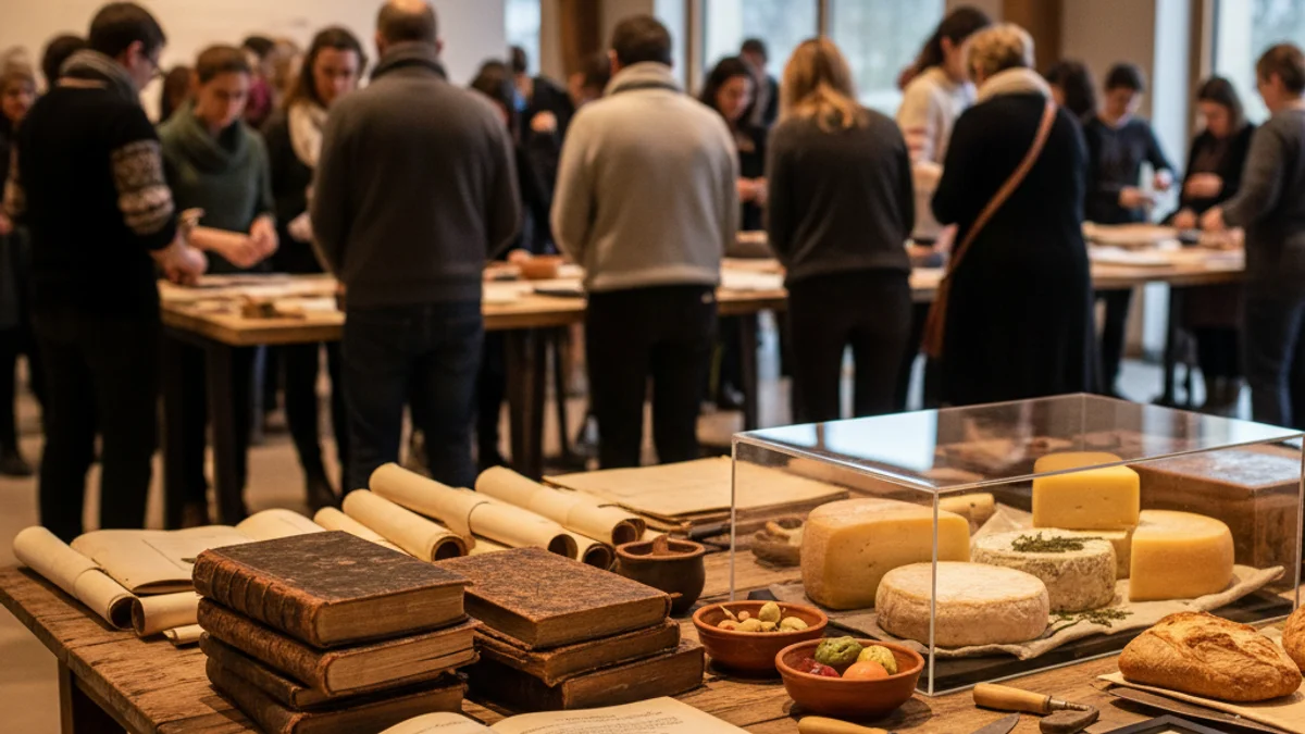 Generic image of a museum interior with visitors participating in a cultural activity.