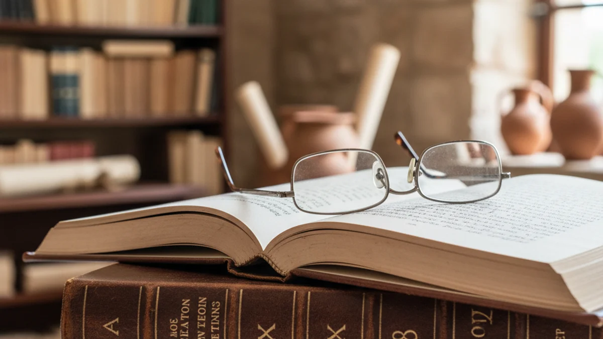 Imagen genérica de libros de poesía y unas gafas de lectura en un estudio.