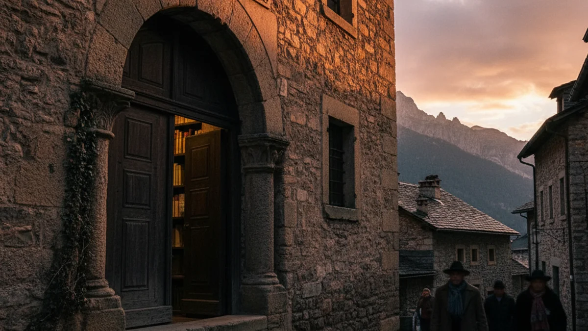 Generic image of a historical mountain building facade resembling a regional archive.