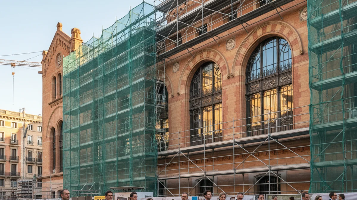 Imagen genérica de las obras de rehabilitación en un edificio histórico de un centro sanitario.