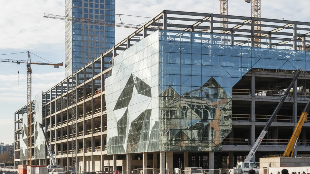 Imatge genèrica de les obres d'ampliació del recinte firal a L'Hospitalet de Llobregat.